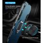 iPhone XR Case, Heavy Duty Shockproof Phone Cover with Magnetic Car Mount Metal Ring Kickstand for Apple iPhone XR 6.1inch - Blue