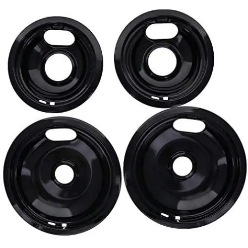 Kitchen Basics 101 Porcelain Drip Pan Set Replacement for Whirlpool W10288051 : 2 ea 6” 93169204b and 8'' 93169205b Kitchen Basics 101 Porcelain Drip Pan Set Replacement for Whirlpool W10288051 : 2 ea 6” 93169204b and 8'' 93169205b