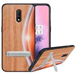 HHDY Compatible with Oneplus 6t Case, Moon Design with Metal Kickstand Anti-Fingerprint Protective Phone Case Cover for Oneplus 7