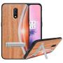 HHDY Compatible with Oneplus 6t Case, Moon Design with Metal Kickstand Anti-Fingerprint Protective Phone Case Cover for Oneplus 7