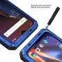 Feitenn OnePlus 6T Case, 6T Phone Case, Armor Aluminum Alloy Metal Cover Heavy Duty Soft Rubber Shockproof Protective Military Bumper Outdoor OnePlus 6T for Men with Tempered Glass - Blue