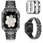 Mosonio Compatible with Apple Watch Band 38mm 40mm 42mm 44mm with Case Women, Jewelry Replacement Metal Wristband Strap with 2 Pack Bling PC Protective Cover for iWatch Series 6/5/4/3/2/1(Black) Mosonio Compatible with Apple Watch Band 38mm 40mm 42mm 44mm with Case Women, Jewelry Replacement Metal Wristband Strap with 2 Pack Bling PC Protective Cover for iWatch Series 6/5/4/3/2/1(Black)