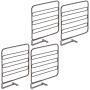 mDesign Versatile Metal Wire Closet Shelf Divider and Separator for Storage and Organization in Bedroom, Bathroom, Kitchen and Office Shelves - Easy Install - 4 Pack - Bronze