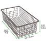 mDesign Modern Farmhouse Metal Wire Storage Organizer Bin Basket with Handles for Kitchen Cabinets, Pantry, Closets, Bedrooms, Bathrooms - 16.25'' Long - Bronze