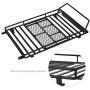 Drfeify 1/10 RC Car Roof Rack Luggage Carrier Tray Parts for TRX-4/SCX10(with LED)