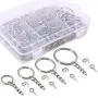 Swpeet 300Pcs Sliver Key Chain Rings Kit, 100Pcs Keychain Rings with Chain and 100Pcs Jump Ring with 100Pcs Screw Eye Pins Bulk for Jewelry Findings Making - 3/5 Inch, 4/5 Inch, 1 Inch, 6/5 Inch Swpeet 300Pcs Sliver Key Chain Rings Kit, 100Pcs Keychain Rings with Chain and 100Pcs Jump Ring with 100Pcs Screw Eye Pins Bulk for Jewelry Findings Making - 3/5 Inch, 4/5 Inch, 1 Inch, 6/5 Inch