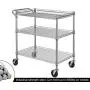 Finnhomy 3 Tier Heavy Duty Commercial Grade Utility Cart, Wire Rolling Cart with Handle Bar, Steel Service Cart with Wheels, Utility Shelf Plant Display Shelf Food Storage Trolley, NSF Listed Finnhomy 3 Tier Heavy Duty Commercial Grade Utility Cart, Wire Rolling Cart with Handle Bar, Steel Service Cart with Wheels, Utility Shelf Plant Display Shelf Food Storage Trolley, NSF Listed