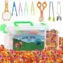 MAGICLUB Water Beads with Fine Motor Skills Toy Set Non-Toxic Water Sensory Toy for Kids-30,000 Beads Sensory Bin Kit with 1 Scoop 1 Spoon and 6 Tweezers Jelly Beads for Early Skill Development