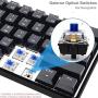 GK61s Mechanical Gaming Keyboard - 61 Keys Multi Color RGB Illuminated LED Backlit Wired Programmable for PC/Mac Gamer (Gateron Mechanical Black, Red)