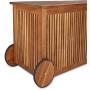 cucunu 46x20x24 Inch Deck Box in Acacia Wood with a water-repellent Tarpaulin I 65 Gallon Wooden Patio Storage Box for Indoor or Outdoor Cushion Storage