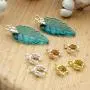 50 Pieces Leaf-Shaped Pinch Bail Connector Metal Clip Pendant Clasp Jewelry Findings Supplies for DIY Necklace Bracelet(9x7mm, Gold and Silver)