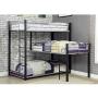 Furniture of America Crossman Metal Triple Twin Bunk Bed in Sand Black