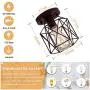 Tipace Industrial Vintage Semi-Flush Mount Ceiling Light, Rustic Metal Cage Close to Ceiling Light Fixture Brown for Hallway Stairway Bedroom Kitchen Farmhouse 3 Pack (Bulbs Not Included) Tipace Industrial Vintage Semi-Flush Mount Ceiling Light, Rustic Metal Cage Close to Ceiling Light Fixture Brown for Hallway Stairway Bedroom Kitchen Farmhouse 3 Pack (Bulbs Not Included)
