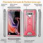 YOUMAKER Kickstand Case for Galaxy Note 9, Full Body with Built-in Screen Protector Heavy Duty Protection Shockproof Rugged Cover for Samsung Galaxy Note 9 6.4 Inch - Pink