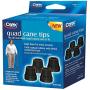 Carex Quad Cane Tips, Black, 5/8'', 0.02 Pound