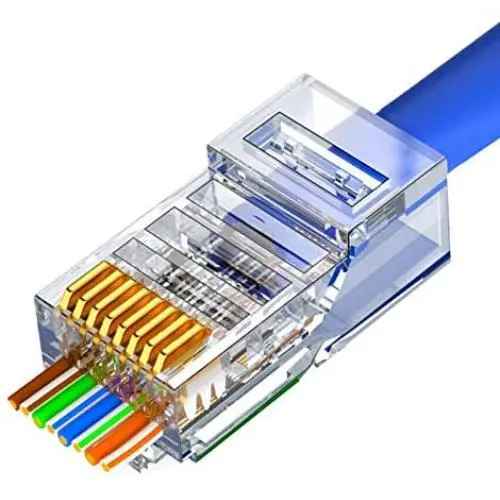 RJ45 Cat6 Cat5 Connector Gold Plated 8P8C Ethernet Pass Through Plug(100Pack) RJ45 Cat6 Cat5 Connector Gold Plated 8P8C Ethernet Pass Through Plug(100Pack)