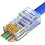 RJ45 Cat6 Cat5 Connector Gold Plated 8P8C Ethernet Pass Through Plug(100Pack) RJ45 Cat6 Cat5 Connector Gold Plated 8P8C Ethernet Pass Through Plug(100Pack)