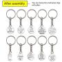 Key Rings Key Chain Set, 10 Pieces Metal Split Key Rings with Chain Extender and Open Jump Ring and 10 Pieces Words Charms Pendants Craft Supplies for DIY Key Chain Gifts
