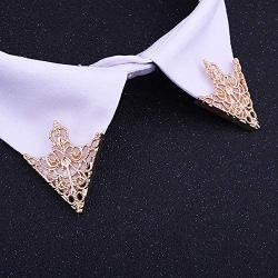 MXUHUI Retro Hollow Pattern and Angle Triangle Collar Pins Brooch Clip Pin Brooches Shirt Collar Decoration Parts