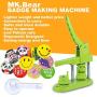 MK.Bear Installation-Free Button Badge Maker Machine 25mm (1 in) DIY Gift, Pin Button Maker Press Badge Punch Press with Free 500pcs Button Parts&100pcs Pictures&Circle Cutter&Magic Book(Green)