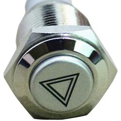 ESUPPORT 12V Car Red LED Emergency Hazard Warning Push Button Metal Switch
