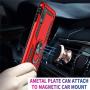 Suordii for Galaxy A01 Case with HD Screen Protector 360 Metal Rotating Ring Kickstand Holder Magnetic Car Mount Armor Heavy Duty Shockproof Case for Samsung Galaxy A01 - Red