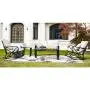 LOKATSE HOME 5Pcs Patio Furniture Conversation Bistro Sets Loveseat and 2 Coffee Table, Khaki