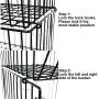 BENOSS Metal Wire Basket with Wheels and Cover, Stackable Rolling Fruit Basket Storage Organizer with Casters, Utility Rack for Kitchen, Pantry, Bathroom, Laundry Room, Garage (5 Layer Baskets)