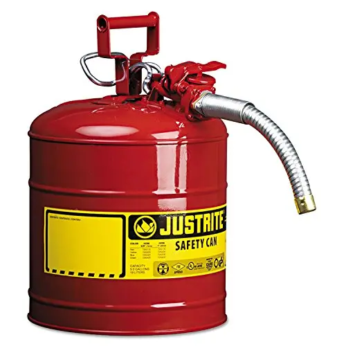 Justrite Type Ii Safety Can - 11-1/2''Dia.X17''H - 5-Gallon Capacity - Red