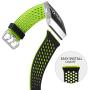 SKYLET Bands Compatible with Fitbit Ionic, Soft Silicone Breathable Replacement Wristband Compatible with Fitbit Ionic Smart Watch with Buckle (Black-Green, Large)