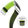 SKYLET Bands Compatible with Fitbit Ionic, Soft Silicone Breathable Replacement Wristband Compatible with Fitbit Ionic Smart Watch with Buckle (Black-Green, Large)