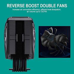 Computer CPU Cooling Fans, Heatsink with 6 CDC heatpipes, CPU Air Cooler Dual Towers 120mm PWM Fan, 150W TDP, 48 Aluminum Fins for Intel and AMD, Sync ARGB Top Cover - Black