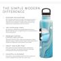 Simple Modern 24oz Ascent Water Bottle - Hydro Vacuum Insulated Tumbler Flask w/Handle Lid - Blue Double Wall Stainless Steel Reusable - Leakproof: Pattern: Ocean Quartz