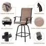 Outdoor Swivel Bar Stools All-Weather Tall Patio Chair, 2 Pack