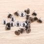 20 Sets Leather Craft Rivets, 9mm Screws Rivet with Round Head Pull Ring Buckle Brass Studs for DIY Leather Craft Purse Bag Replacement Decoration (Dark Silver)