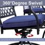 Top Space Outdoor Chair Patio Chairs Swivel Rocker Chairs Patio Dining Chair Iron Metal Bistro Set Club Arm Chair Dining Furniture for Garden Backyard (Set of 2, Blue)
