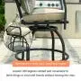 LOKATSE HOME Patio Stools Outdoor Swivel Bar Height Chairs Set of 2, Set, Beige