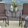 Outsunny 2 Person Outdoor Sling Fabric Double Glider Rocker Chair with Table, Brown Outsunny 2 Person Outdoor Sling Fabric Double Glider Rocker Chair with Table, Brown