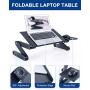 Adjustable Laptop Table, RAINBEAN Laptop Stand for Bed Portable Lap Desk Foldable Laptop Workstation Notebook Riser with Mouse Pad Side Ergonomic Computer Tray Reading Holder TV Bed Tray Standing Desk