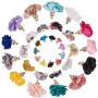 SUNNYCLUE 60pcs 3 Style 3D Cloth Flower Charms Pendants Fabric Floral Petal Tassel with Metal Caps Key Chain for Jewelry Making