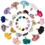 SUNNYCLUE 60pcs 3 Style 3D Cloth Flower Charms Pendants Fabric Floral Petal Tassel with Metal Caps Key Chain for Jewelry Making