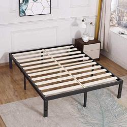 TATAGO 3500lbs Upgraded Heavy Duty Wooden Slats Queen Platform Bed Frame, 14 Inch Tall Mattress Foundation, Extra-Strong Support, No Noise & No Box Spring Needed