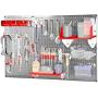 Wall Control 30WRK400GVR 4-Feet Metal Pegboard Standard Tool Storage Kit with Galvanized Toolboard and Red Accessories