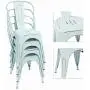Devoko Metal Indoor-Outdoor Chairs Distressed Style Kitchen Dining Chairs Stackable Side Chairs with Back Set of 4 (Blue) Devoko Metal Indoor-Outdoor Chairs Distressed Style Kitchen Dining Chairs Stackable Side Chairs with Back Set of 4 (Blue)