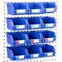 Pegboard Bins - 12 Pack Blue Large - Hooks to Any Peg Board - Organize Hardware, Accessories, Attachments, Workbench, Garage Storage, Craft Room, Tool Shed, Hobby Supplies, Small Parts