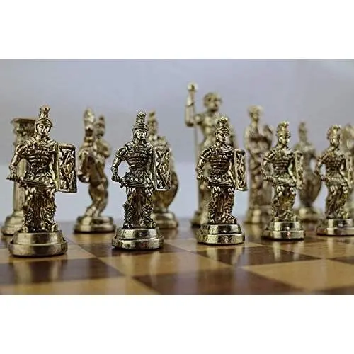 ( Without Board) Historical Handmade Rome Figures Metal Chess Pieces Big Size King 4.3 inc (Only Pieces) ( Without Board) Historical Handmade Rome Figures Metal Chess Pieces Big Size King 4.3 inc (Only Pieces)
