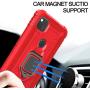 PULEN for Google Pixel 4a Case with Screen Protector[1 Pack],Hybrid Armor Metal Ring Holder Magnetic Car Mount,Full Body Shockproof Sturdy Bumper Protective Cover (Red)