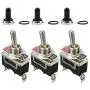 ESUPPORT Silver Contact Heavy Duty 20A 125V 15A 250V SPST 2 Terminal Pin ON/OFF Rocker Toggle Switch Metal Waterproof Boot Cap Cover Copper Terminal Pack of 3