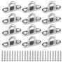 EXCELFU 12 Pieces Stainless Steel Ceiling Hook 1.8 inch Pad Eye Plate Marine Hardware Staple Hook Loop with Screws
