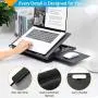 LORYERGO Lap Desk - Adjustable Laptop Stand, Laptop Lap Desk w/ Detachable Mouse Pad & Dual Cushions, Portable Laptop Desk Fits Up to 15.6'' Laptops, Lap Desk for Writing & Drawing, for Sofa & Bed